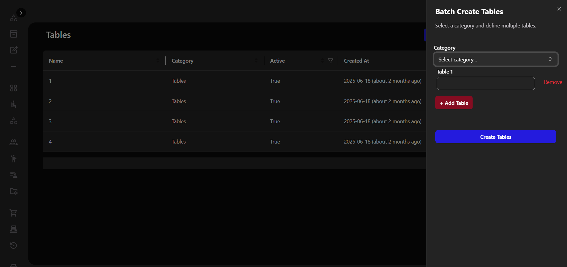 Batch Create Tables